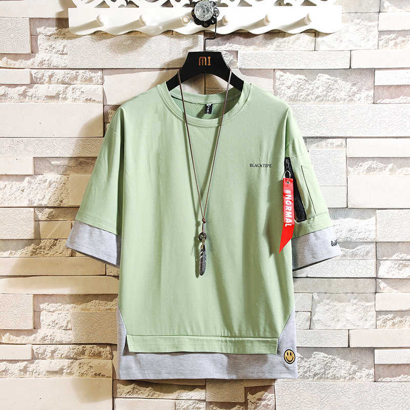 Fashion Half Short Sleeves O NECK Print T-shirt Men's Cotton Summer Clothes TOP TEES Tshirt Plus Asian Size M-5X. 210707