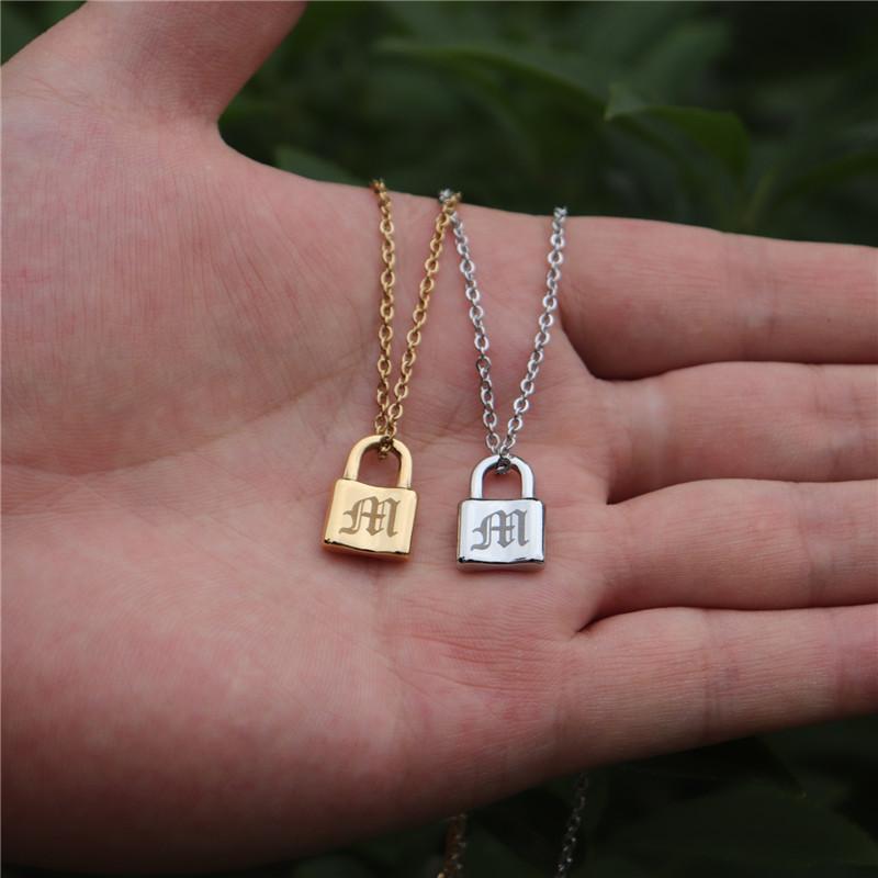10pcs/lot Alphabet Choker Lock Necklace Gold Chain A-Z Initial Letter Padlock Pendant Necklaces Women Men BFF Jewelry B C D E K
10pcs/lot Alphabet Choker Lock Necklace Gold Chain A-Z Initial Letter Padlock Pendant Necklaces Women Men BFF Jewelry B C D E K