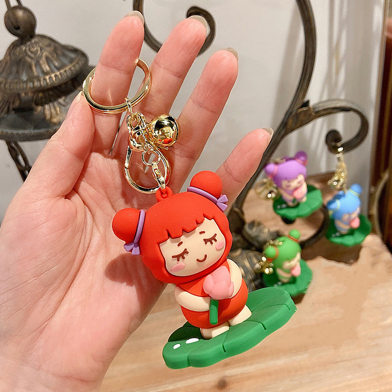 New Lotus Fairy Keychain PVC Cartoon Keychains Men Car Women Collocation Bag Pendant Keyring Decorating Gifts For Couples
New Lotus Fairy Keychain PVC Cartoon Keychains Men Car Women Collocation Bag Pendant Keyring Decorating Gifts For Couples