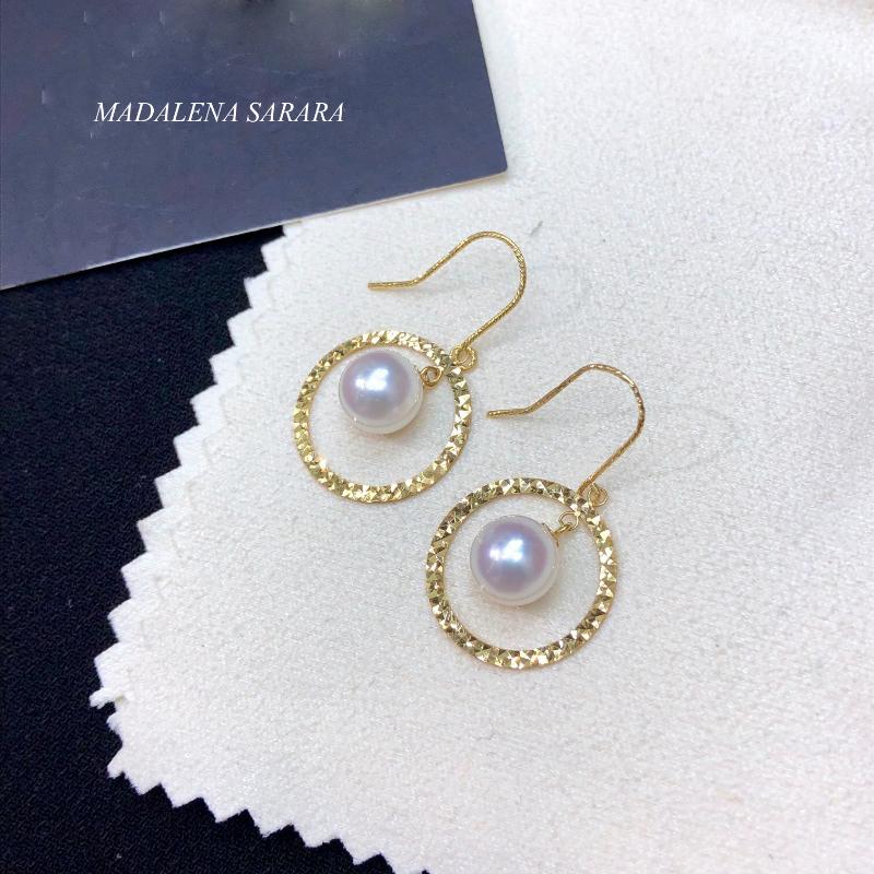 Dangle & Chandelier MADALENA SARARA 7-8mm Freshwater Pearl 18K Women Earrings Car Pattern Circle Trendy Au750 Handmade
Dangle & Chandelier MADALENA SARARA 7-8mm Freshwater Pearl 18K Women Earrings Car Pattern Circle Trendy Au750 Handmade