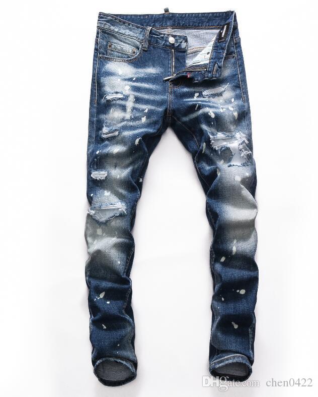 2021 New FAMOUS Fashion Designer Distressed Ripped mens Jeans Motorcycle Biker Jeans Causal HOLE Denim Pants Streetwear mens Jeans012, Blue
2021 New FAMOUS Fashion Designer Distressed Ripped mens Jeans Motorcycle Biker Jeans Causal HOLE Denim Pants Streetwear mens Jeans012, Blue