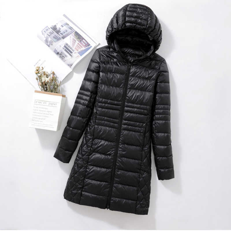 SEDUTMO Winter Womens Down Jacket Long Casual Remove Hooded Coat Puffer Slim Parka ED1289 211013
