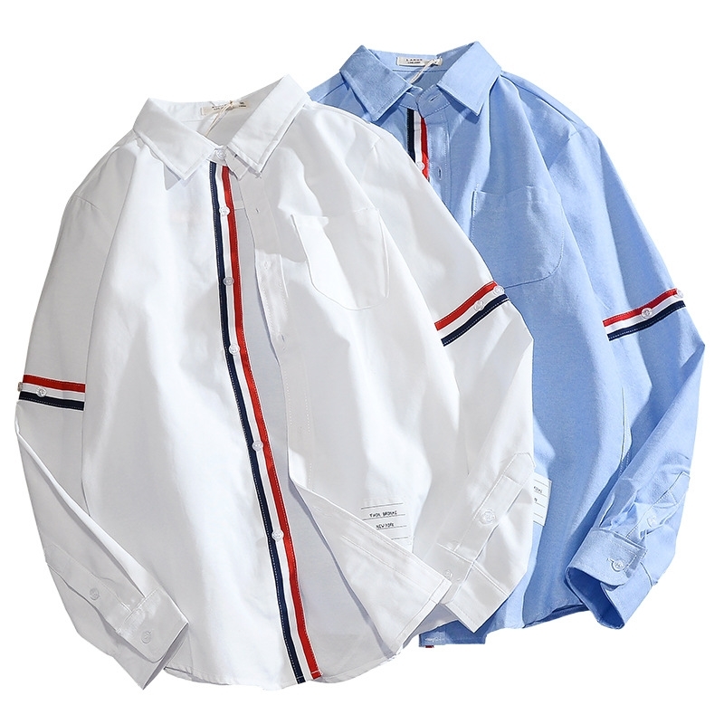 2021 spring and autumn new men's long sleeve leisure Oxford spinning stripe TB same shirt business, White;black
2021 spring and autumn new men's long sleeve leisure Oxford spinning stripe TB same shirt business, White;black