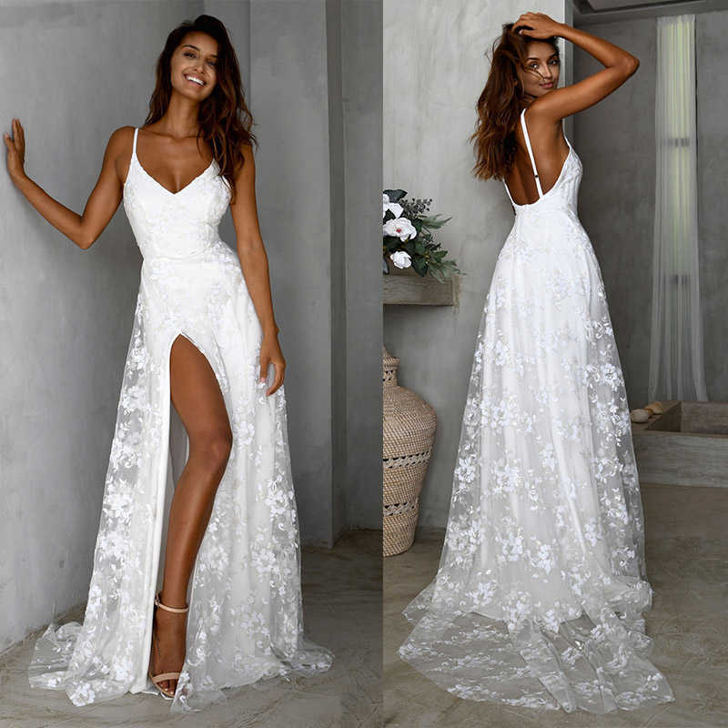 Women Boho Long Maxi Dress Summer Sexy Ladies Lace Beach Evening Party Wedding Dresses Sleeveless Sling V-Neck Slit Dress 210527, White
Women Boho Long Maxi Dress Summer Sexy Ladies Lace Beach Evening Party Wedding Dresses Sleeveless Sling V-Neck Slit Dress 210527, White