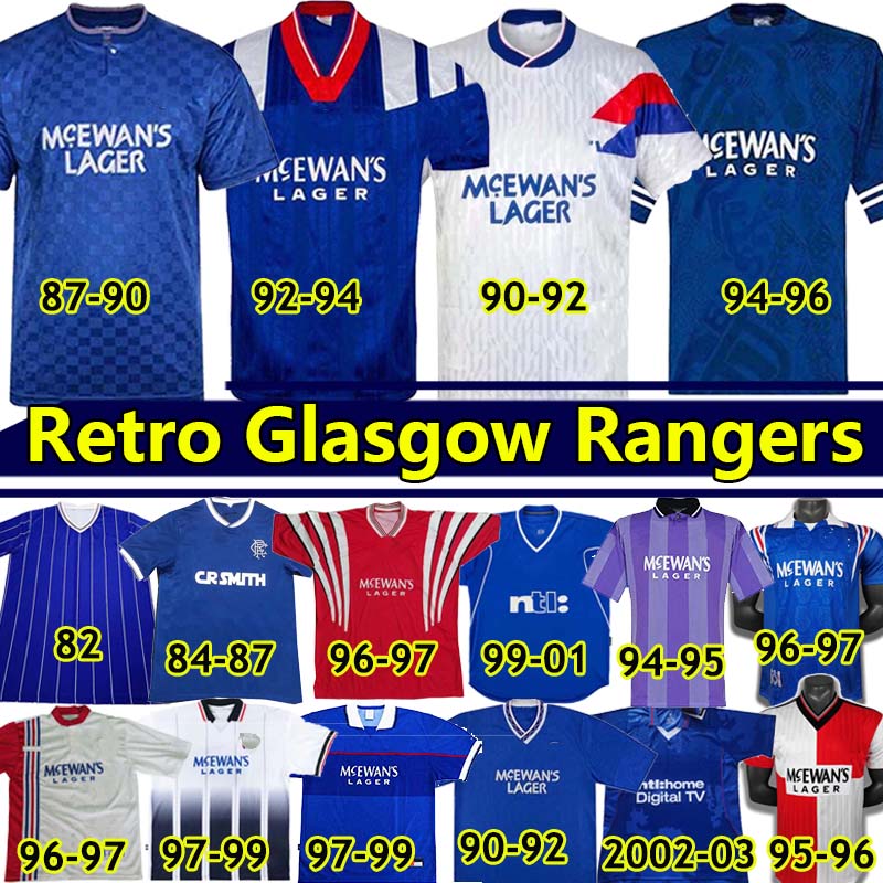 GASCOIGNE Glasgow Rangers Retro soccer jersey 1984 82 83 84 86 87 90 92 93 94 95 96 97 99 2001 02 03 ALBERTZ MCCOIST Home Blue Away Third vintage Classic football shirts, 82-83 home
GASCOIGNE Glasgow Rangers Retro soccer jersey 1984 82 83 84 86 87 90 92 93 94 95 96 97 99 2001 02 03 ALBERTZ MCCOIST Home Blue Away Third vintage Classic football shirts, 82-83 home