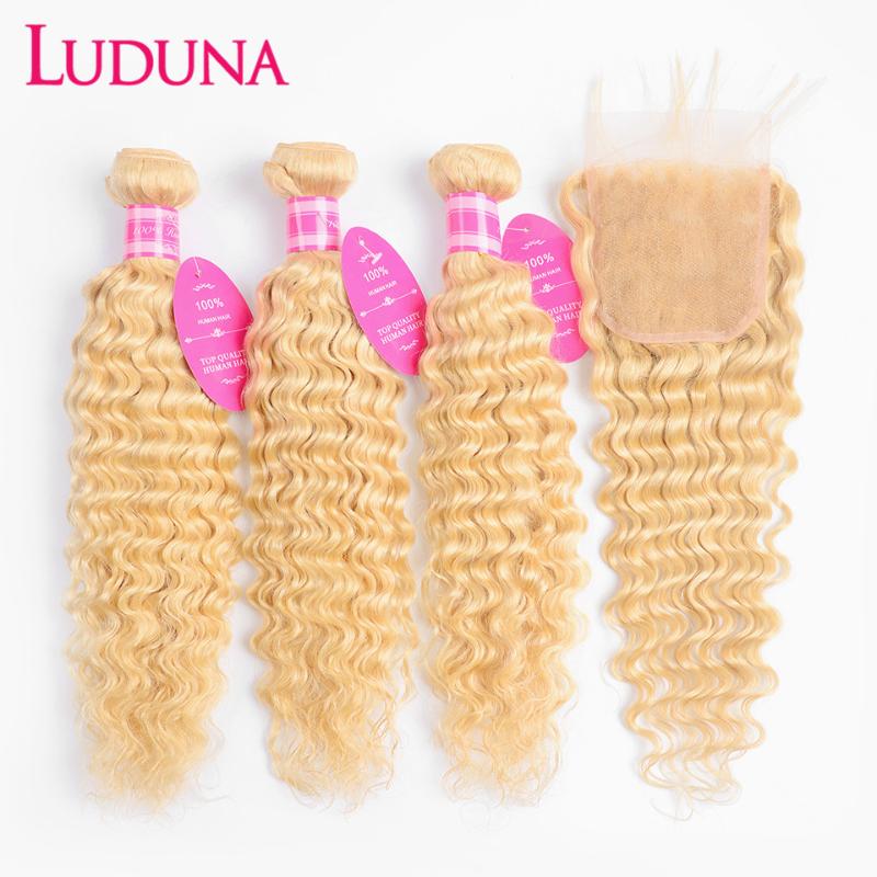 Human Hair Bulks Luduna 613 Blonde Bundles With Closure Deep Wave Frontal Remy 4x4 150% Density For Black Woman
Human Hair Bulks Luduna 613 Blonde Bundles With Closure Deep Wave Frontal Remy 4x4 150% Density For Black Woman