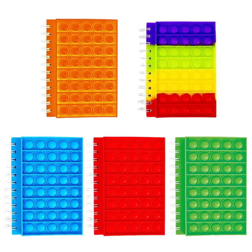 DHL Party Favor Notebook A5 Finger Bubble Silicone Cover Notebook Decompression Silicone Bubble notebook Fidget Toys For kids Gift
DHL Party Favor Notebook A5 Finger Bubble Silicone Cover Notebook Decompression Silicone Bubble notebook Fidget Toys For kids Gift