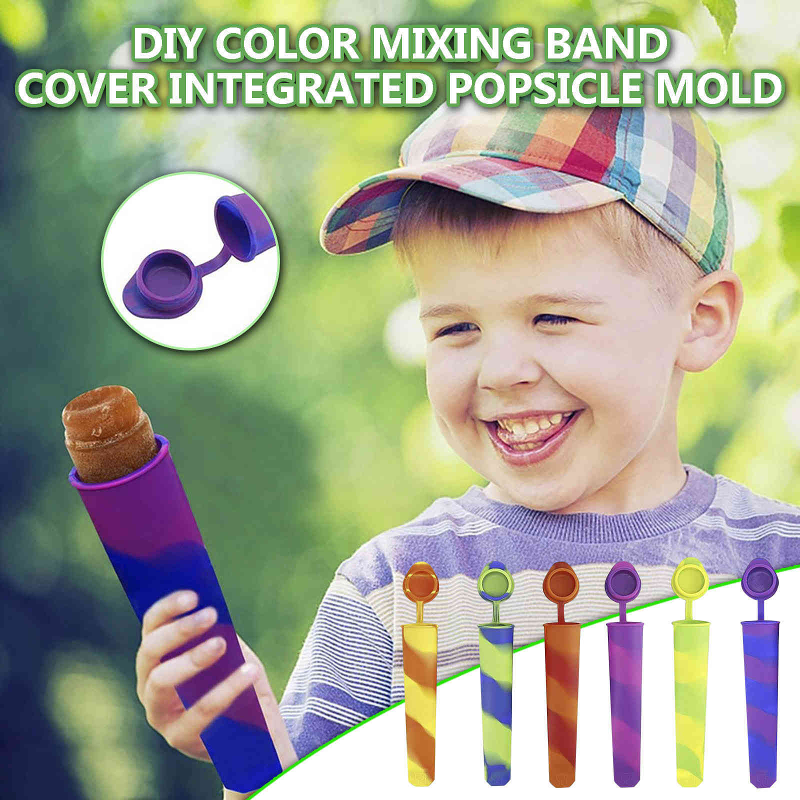 1/6 pces diy ice cream house mold silicone ice mold diy colour mixed ice cream set with handheld lid