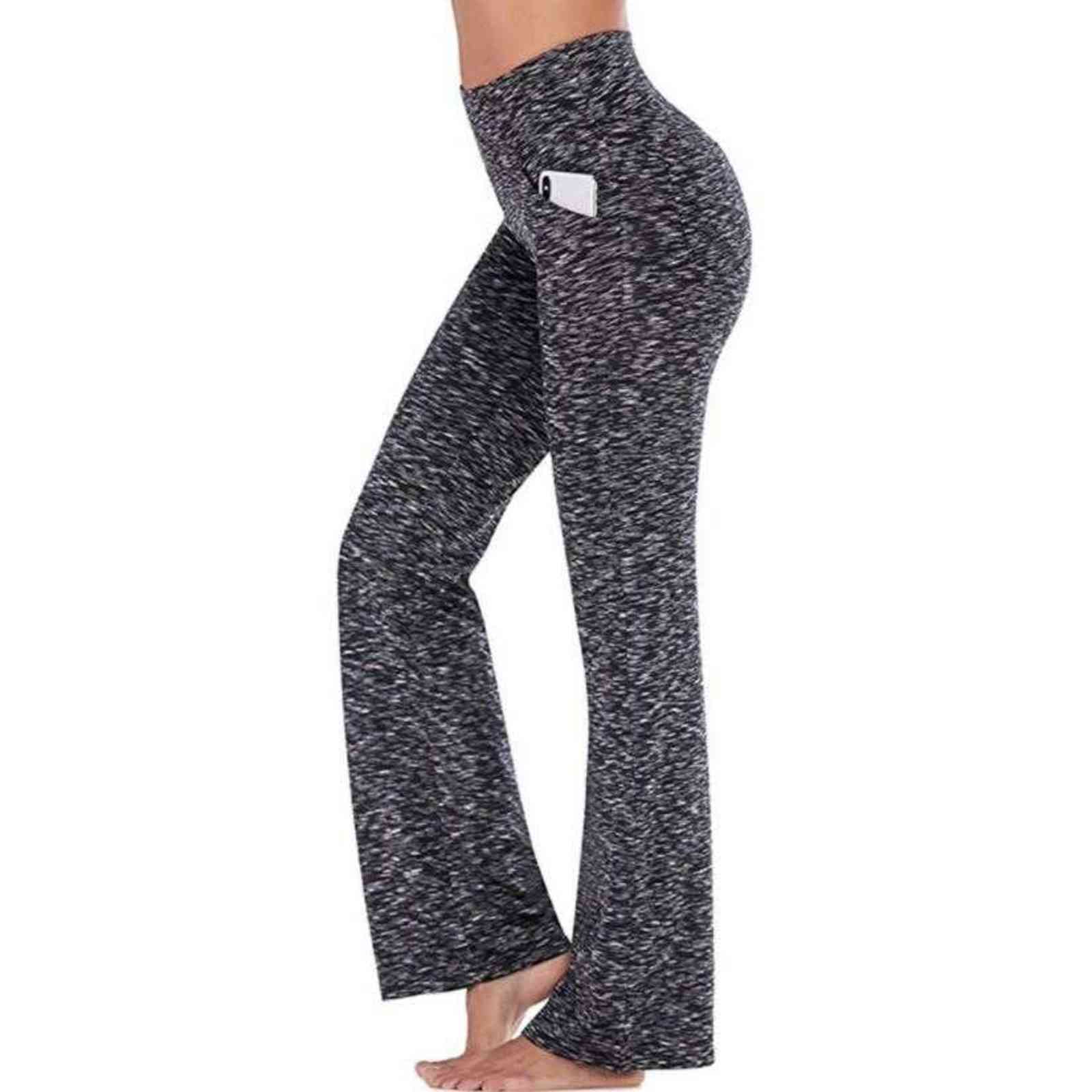 Bootcut Flare Pants for Women with Pockets High Waist Workout Bootleg Work Dress Plus Size 4XL 211115