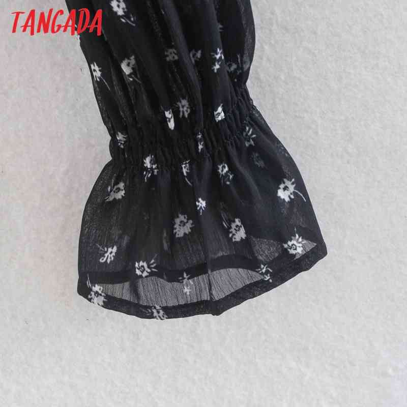 Women Retro Print Pleated Crop Long Sleeve Summer Chic Female Sexy Slim Shirt Tops CE132 210416