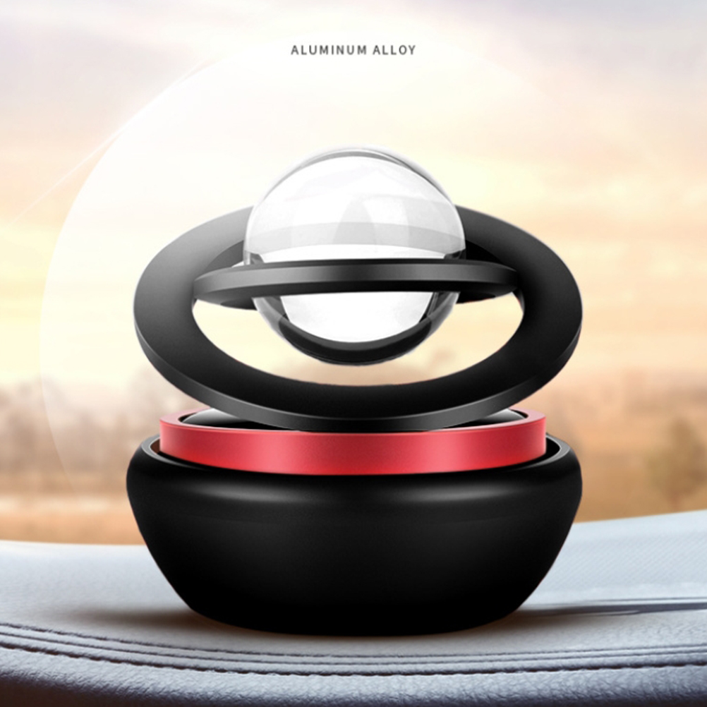 Aluminum Alloy Solar Power Car Aromatherapy Air Freshener-Interstellar Suspension Double Ring Fascinating Maglev Aroma Diffuser