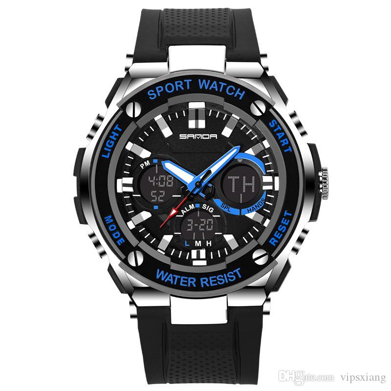 SANDA Fashion Electronic Watch Luxury LED Digital military Sport climbing WristWatch Men s Silicone strap waterproof Casual Watche, Gold
SANDA Fashion Electronic Watch Luxury LED Digital military Sport climbing WristWatch Men s Silicone strap waterproof Casual Watche, Gold