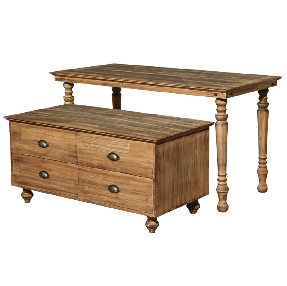 Commercial Furniture Clothes display rack simple water table combination clothing store front desk solid wood high and low floor type middle island sh