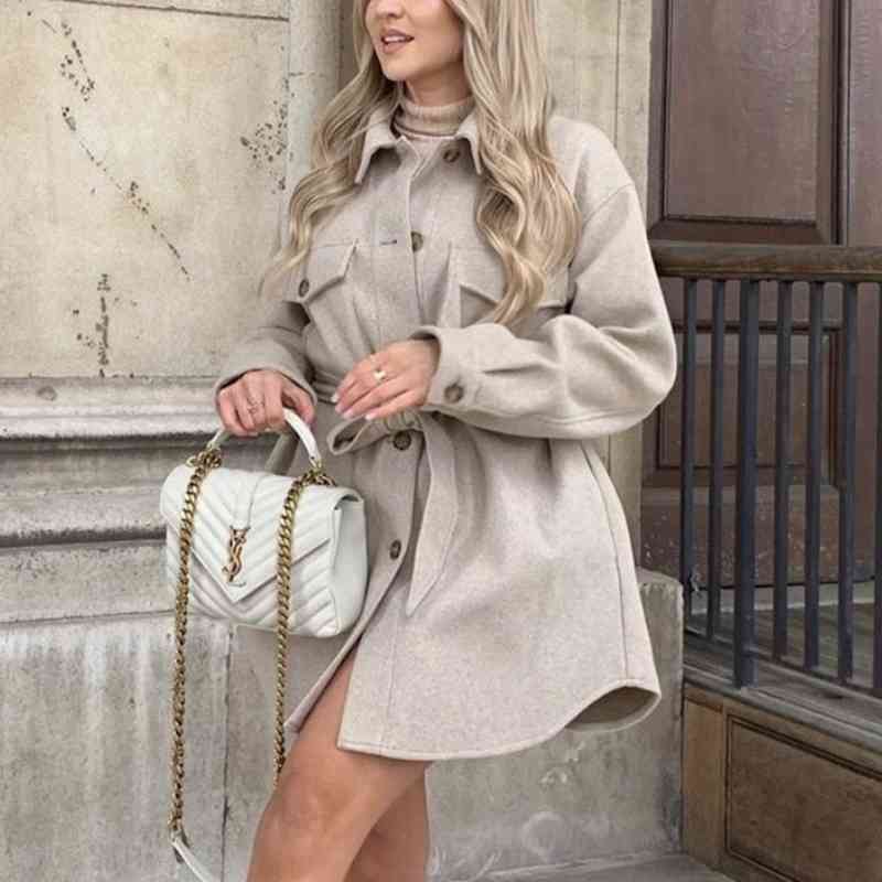 Vintage Women Oversize Woolen Camel Jackets Spring-Autumn Fashion Ladies Soft Long Coats Elegant Girls Chic Outerwear 210430
