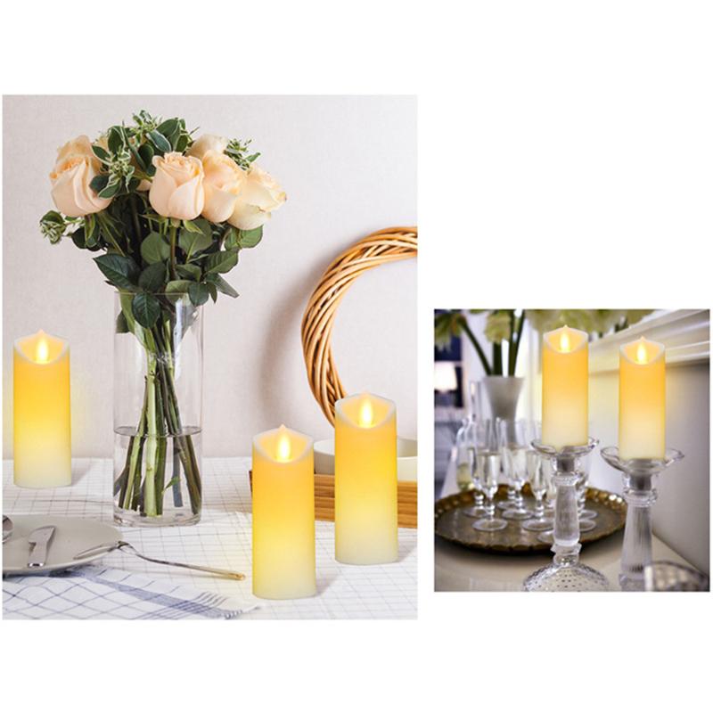 Candles LED Flameless , 3PCS/ 6PCS Lights Battery Operated Plastic Pillar Flickering Candle Light For Party Decor