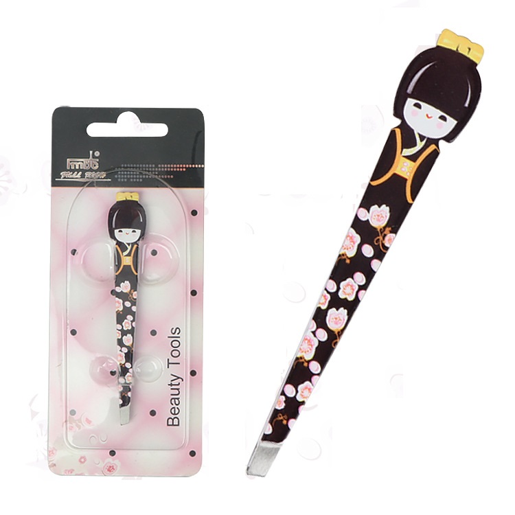 Eyelashes Tweezers Japanese Doll Eyebrow Hair Removal Curler Stainless Steel Clips Accessories Makeup Tool for Beauty 6 Colors to Choose