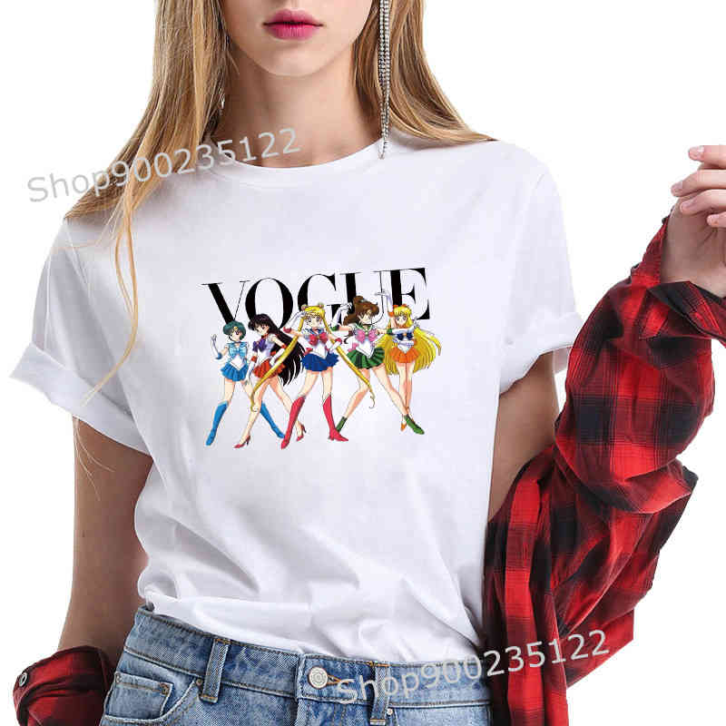 90s Tshirt Fashion Graphic Summer Top Tee Female Sailor Moon Harajuku Kawaii Anime T Shirt Women Funny Cartoon T-shirt Female 210421, White
90s Tshirt Fashion Graphic Summer Top Tee Female Sailor Moon Harajuku Kawaii Anime T Shirt Women Funny Cartoon T-shirt Female 210421, White