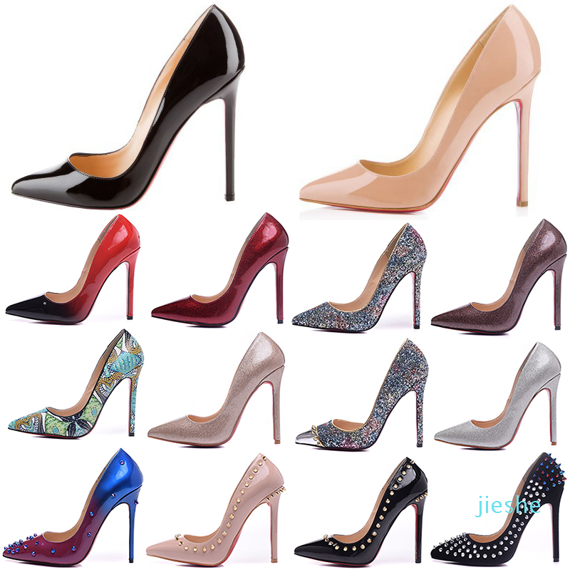 Designer-Luxury Designer Women Dress Shoes Red Bottoms High Heels 12CM So Kate Pink Black Pointed Toe Patent Leather With Studded Spike
Designer-Luxury Designer Women Dress Shoes Red Bottoms High Heels 12CM So Kate Pink Black Pointed Toe Patent Leather With Studded Spike