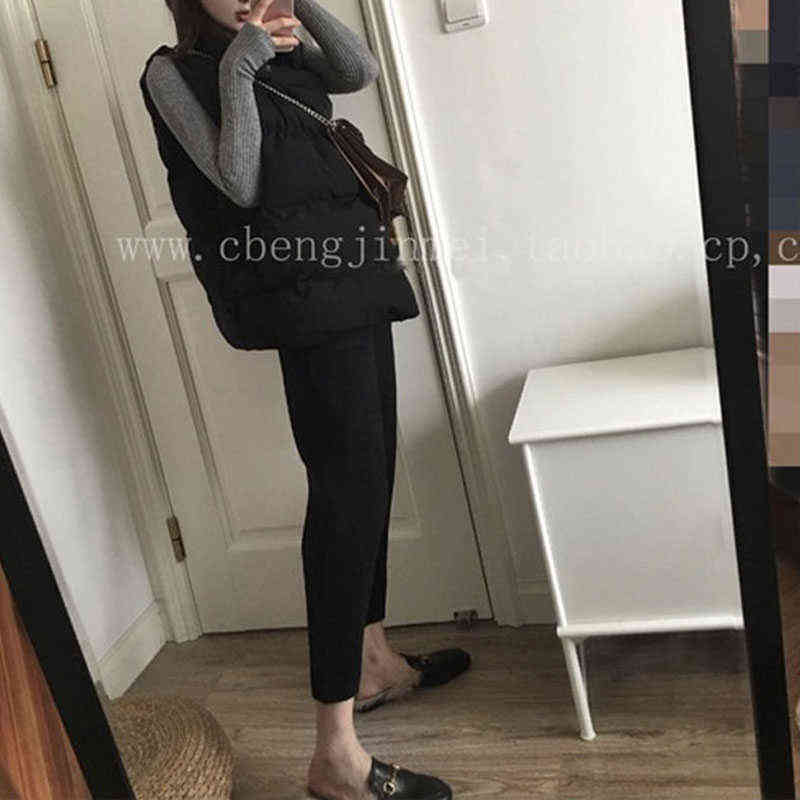 Spring Casual Elastic Waist Loose Women Woolen Pants Autumn Winter Harem Pants High Waist Plus Size Pocket Pantalon Femme 211112wtt