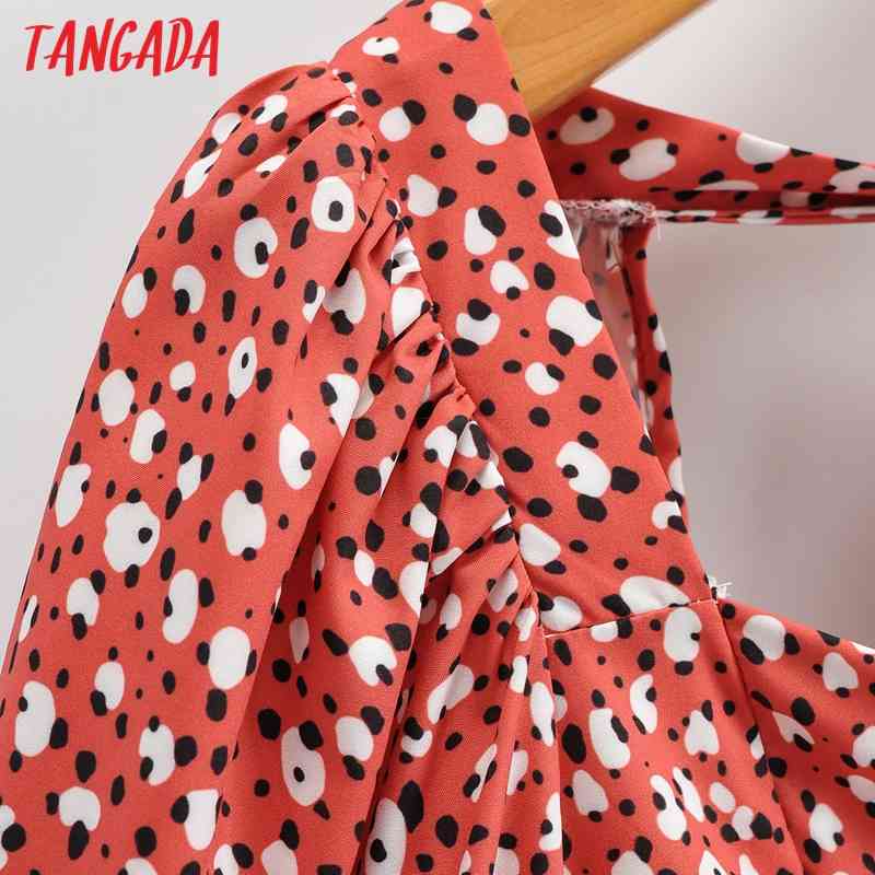 Fashion Women Leopard Print Chiffon Summer Short Sleeve Back Bow Ladies Mini Dress Vestidos 1F185 210416