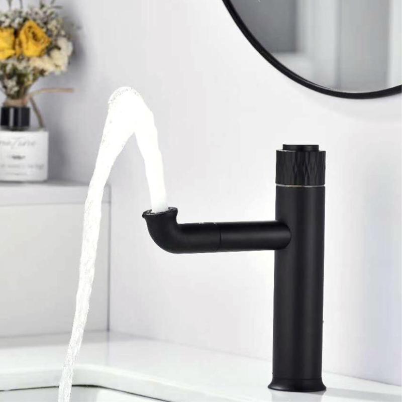Modern Bathroom Basin Waterfall Tap Press Memory Thermostatic Faucet Gold Black Deck Mounted Cold And Water Mixer Sink Faucets