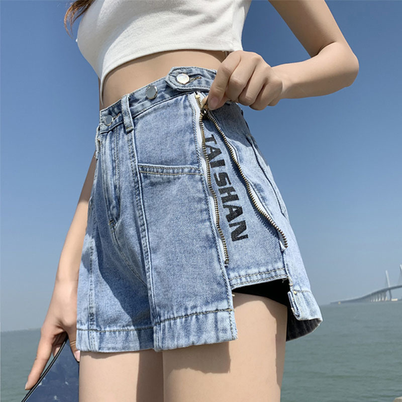 EXCELLENT QUALITY est denim shorts women's summer loose wide-leg net red ins straight high waist slim fashion trend s 210521