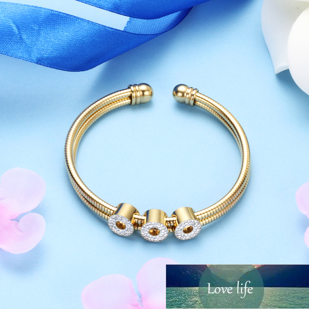 Adjustable Open 316L Stainless Steel Bracelets Bangles 3 Color Cuff bangle For Women Jewelry Gift Factory price expert design Quality Latest Style Ori