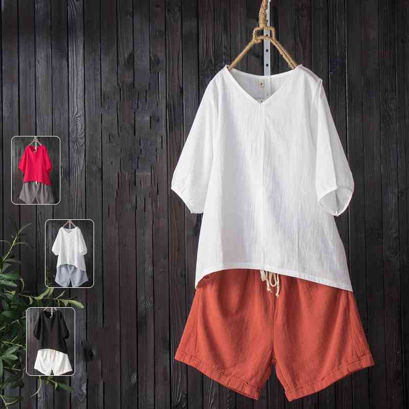 Plus Size White Cotton Linen Blouse Shirts Women Short Sleeve Female Tunic High Quality Korean Style Thin Summer Blusas 210603, Red
Plus Size White Cotton Linen Blouse Shirts Women Short Sleeve Female Tunic High Quality Korean Style Thin Summer Blusas 210603, Red