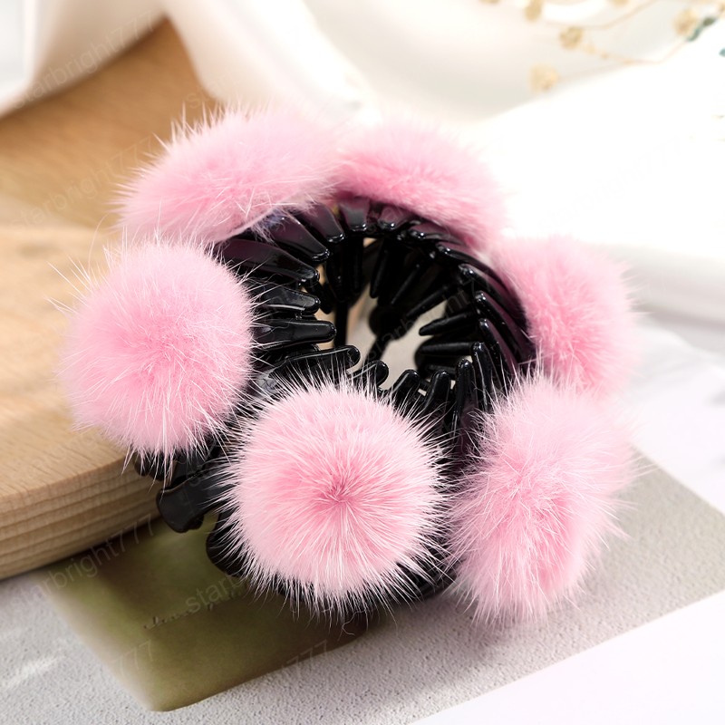 Bird Nest Hair Claw Fashion Ponytail Clip Hair Barrettes Women Fur Ball Decoration Headwear Hair Accessories