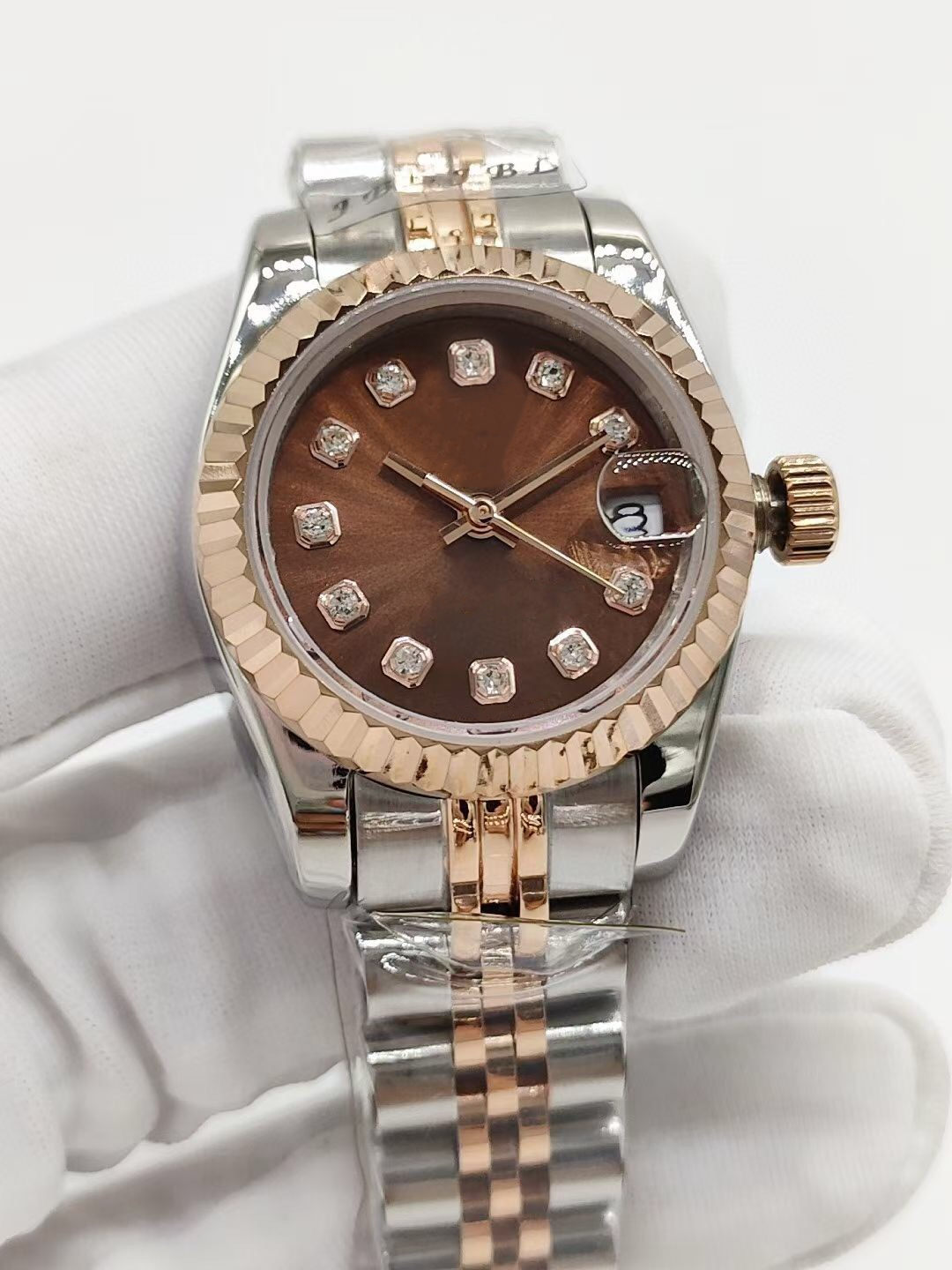 High Quality Women's Watches Automatic Mechanical 26mm Full Stainless Steel 2813 Movement Watch Women Diamond Iced Out Datejust Wristwatch Woman Lady Wristwatches, Waterproof
High Quality Women's Watches Automatic Mechanical 26mm Full Stainless Steel 2813 Movement Watch Women Diamond Iced Out Datejust Wristwatch Woman Lady Wristwatches, Waterproof
