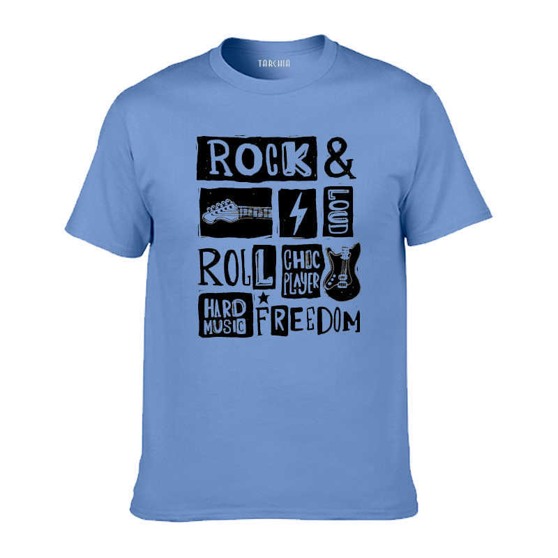 TARCHIA Rock Festival Poster Roll Slogan Homme Boy Men T-Shirts Male TShirt Cotton Casual Tops Tee Short Sleeve Summer 210707