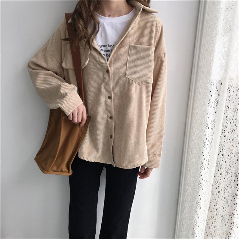 Women's Jackets Corduroy Shirt Coat Women Fashion Long Sleeve Preppy Wide Waist Turn Down Collar Crop Jacket Harajuku Pocket Jaket#J31, Beige
Women's Jackets Corduroy Shirt Coat Women Fashion Long Sleeve Preppy Wide Waist Turn Down Collar Crop Jacket Harajuku Pocket Jaket#J31, Beige
