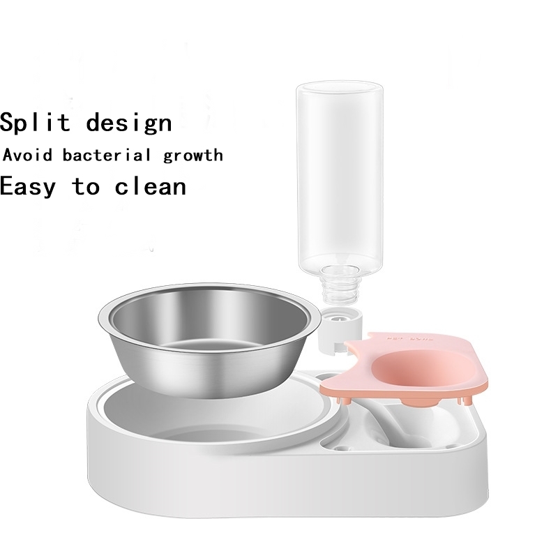 Multi-use Dog Cats Automatic Bowl Anti Wet Mouth Pet Bowl Cat Water Drinking Bottle Foods Feeder Stainless Steel Dispenser