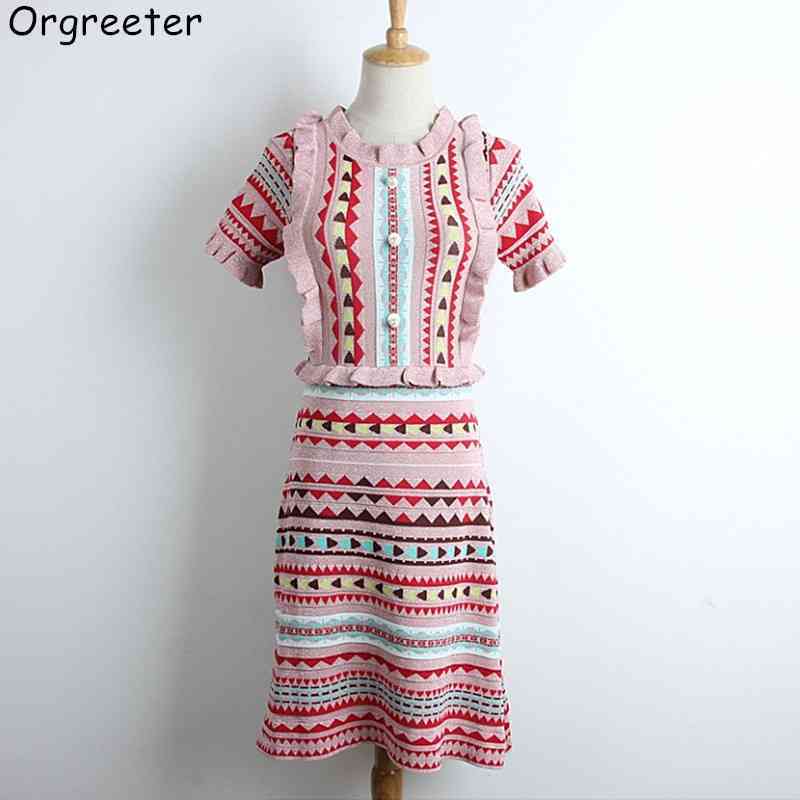 Runway Autumn Summer Women Knitted Dress Flare Sleeve Mini Fashion Slim Jacquard Plaid Chic 210525, Pink
Runway Autumn Summer Women Knitted Dress Flare Sleeve Mini Fashion Slim Jacquard Plaid Chic 210525, Pink