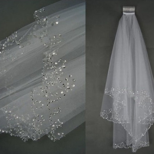 2021 Wedding Bridal Veil 2 Layer Hand Croissant Beaded Bridal edge Accessories Veil White and Ivory color
2021 Wedding Bridal Veil 2 Layer Hand Croissant Beaded Bridal edge Accessories Veil White and Ivory color