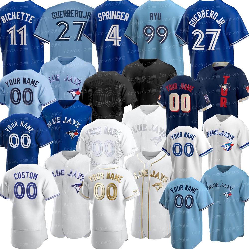 2021 New 11 Bo Bichette Toronto 2020 Blue Jersey 27 Vladimir Guerrero Jr. 99 Hyun-Jin Ryu George Springer baseball jersey S-5XL, Blue;black
2021 New 11 Bo Bichette Toronto 2020 Blue Jersey 27 Vladimir Guerrero Jr. 99 Hyun-Jin Ryu George Springer baseball jersey S-5XL, Blue;black