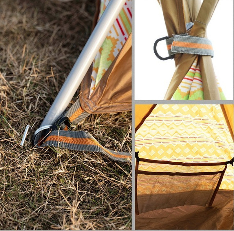 Outdoor 4-Person Indian Pyramid Family Parent-Child Camping Sunshade with Foyer Rainproof Tent(The logistics price Pls Contact us)