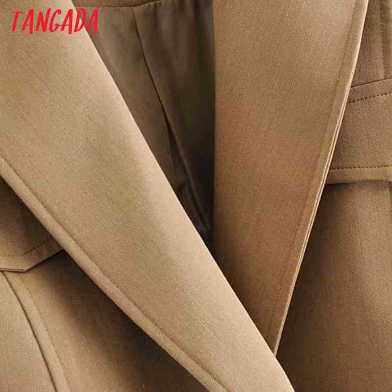 Women Vintage Khaki Vest Notched Collar Sleeveless Female Waistcoat Tops 2G18 210416