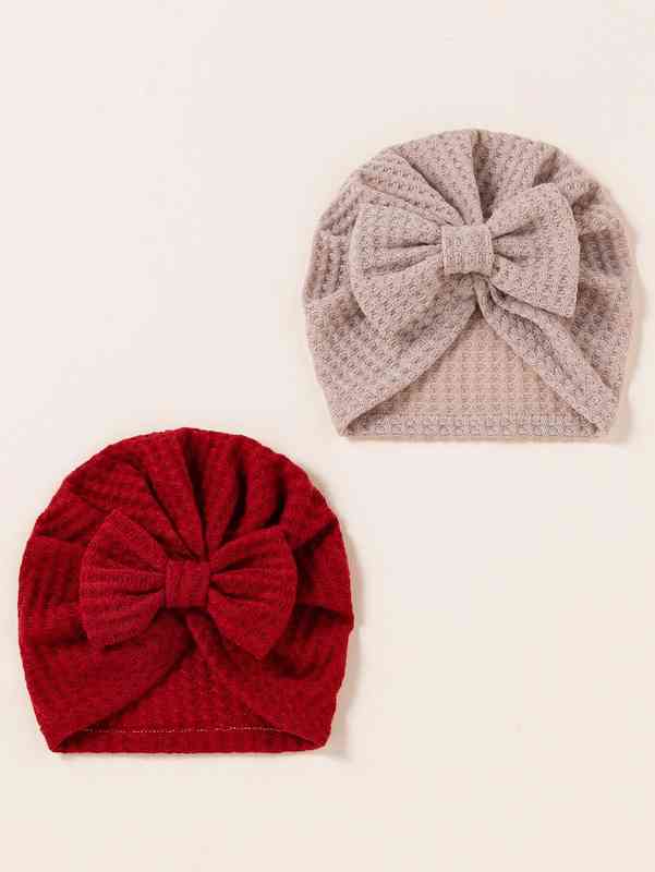 2pcs Baby Bow Decor Hat SHE