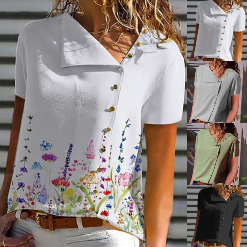 Women' Tanks & Camis Vintage Short Sleeve Blouse Women Holiday Floral Print High Collar Casual Shirt Summer Fashion Botton Tops Vetement Fe, Black
Women' Tanks & Camis Vintage Short Sleeve Blouse Women Holiday Floral Print High Collar Casual Shirt Summer Fashion Botton Tops Vetement Fe, Black
