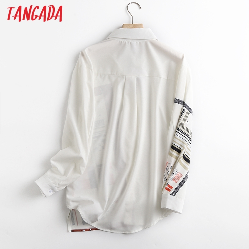 Spring Women Patchwork Print Oversized Blouse Long Sleeve Chic Female Office Lady Shirt Blusas Femininas WF30 210416