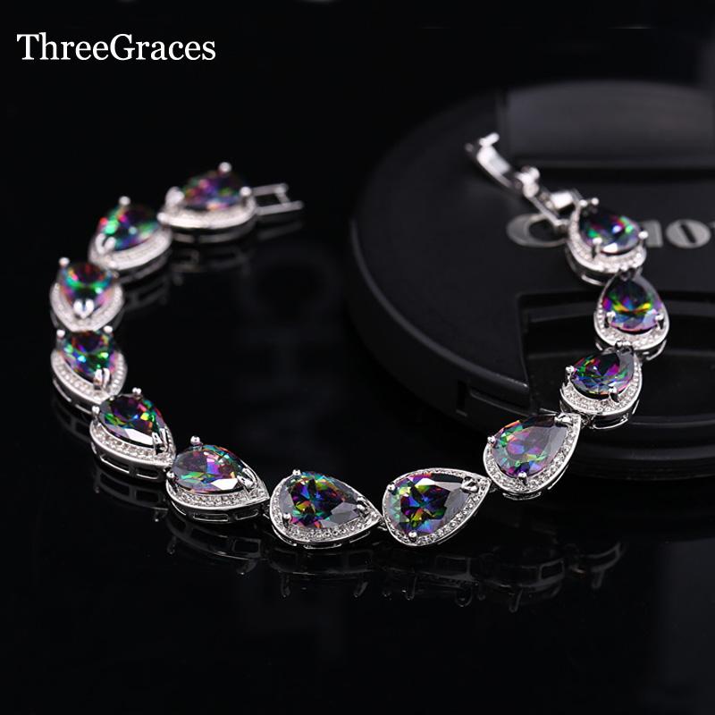 Link, Chain ThreeGraces Exquisite Cubic Zirconia Crystal Jewelry Mystic Rainbow Fire Stone Bracelets Bangles For Women Party Gift BR007, Black
Link, Chain ThreeGraces Exquisite Cubic Zirconia Crystal Jewelry Mystic Rainbow Fire Stone Bracelets Bangles For Women Party Gift BR007, Black