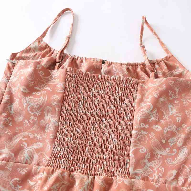 Summer Women Paisley Printing Suspender Mini Dress Female Sleeveless Clothes Casual Lady Loose Vestido D7536 210430