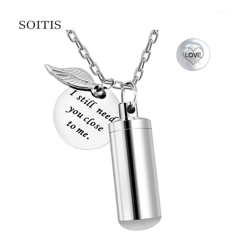 Pendant Necklaces SOITIS I Still Need You Close To Me Customize Medium Bottle Carving Cremation Urn Necklace With Angel Wing Decorative, Silver
Pendant Necklaces SOITIS I Still Need You Close To Me Customize Medium Bottle Carving Cremation Urn Necklace With Angel Wing Decorative, Silver
