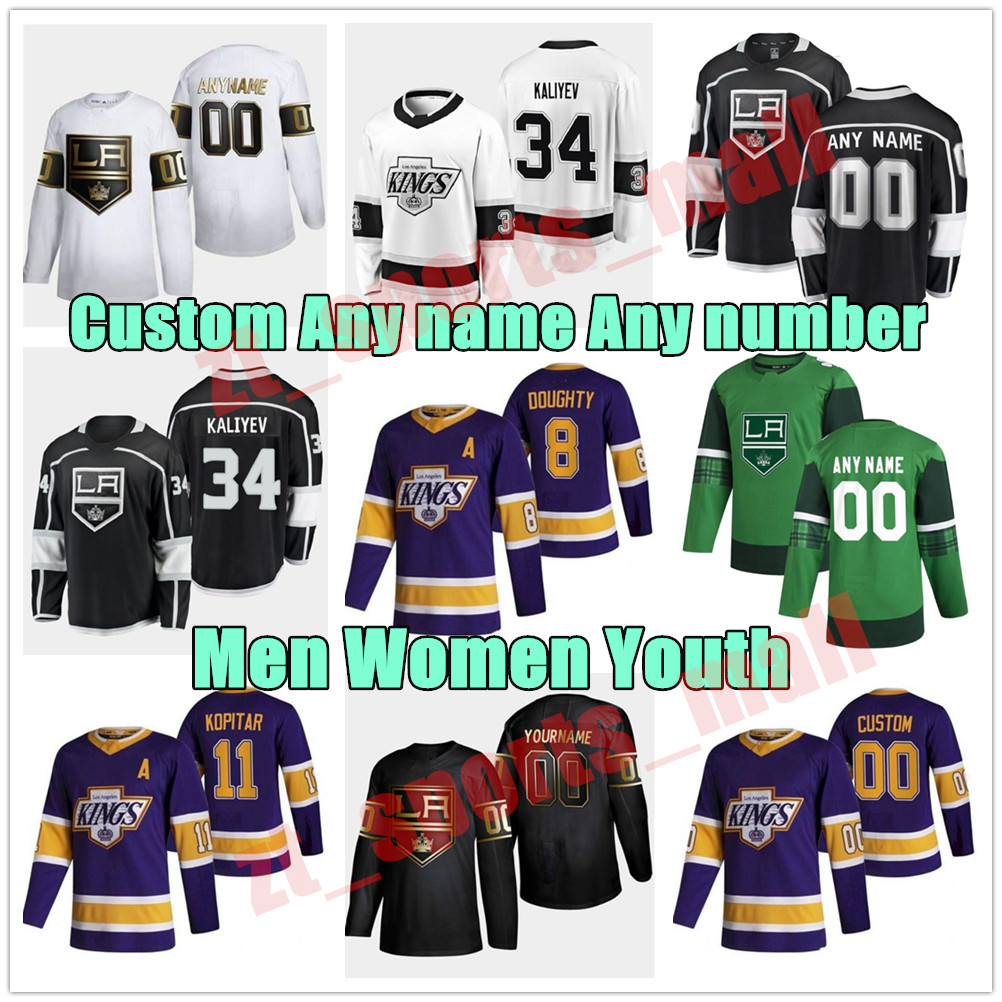 Los Angeles Kings 2021 Reverse Retro Hockey Jerseys 11 Anze Kopitar Dustin Brown Jonathan Quick Drew Doughty Alex Iafallo Custom Stitched, As shown in illustration
Los Angeles Kings 2021 Reverse Retro Hockey Jerseys 11 Anze Kopitar Dustin Brown Jonathan Quick Drew Doughty Alex Iafallo Custom Stitched, As shown in illustration