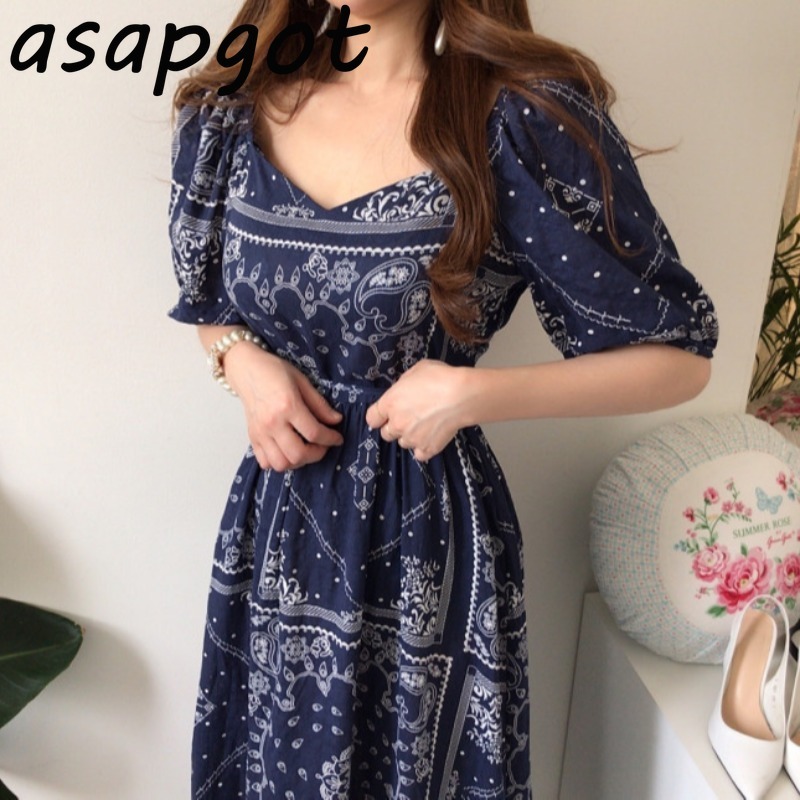 Dresses Vintage Indie Folk Summer Square Neck Lantern Sleeve Dress Women Embroidery Jacquard Short Maxi Casual 210429