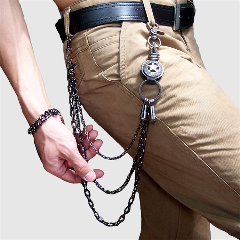 Keychains Men Black Visual Heavy Rock Metal Hip Hop Pants Wallet Keychain Star Shape Pendant Link Waist Chain Punk Jean DR52
Keychains Men Black Visual Heavy Rock Metal Hip Hop Pants Wallet Keychain Star Shape Pendant Link Waist Chain Punk Jean DR52