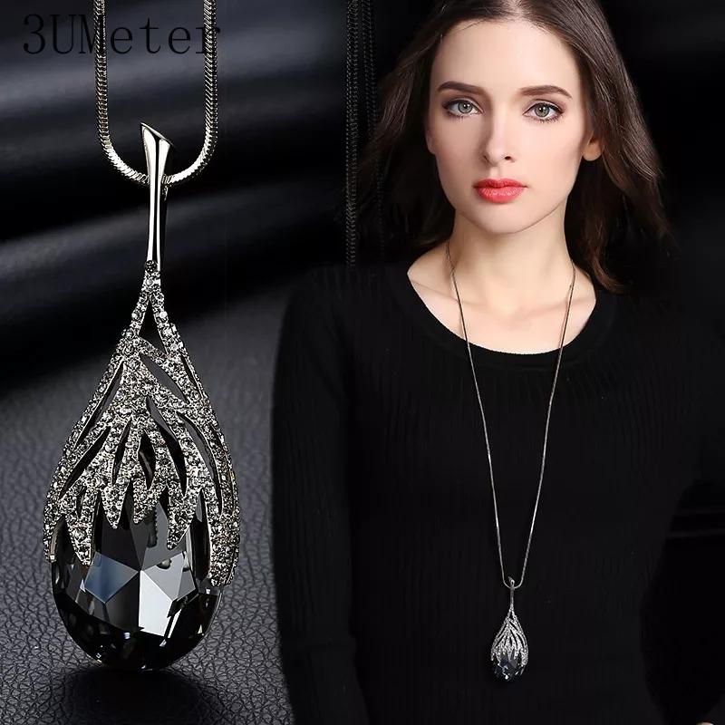 Pendant Necklaces 3UMeter Fashion Waterdrop Shaped Big Necklace With Blue Cubic Zirconia Jewelry For Women Clothes Accessories MY117 SSB
Pendant Necklaces 3UMeter Fashion Waterdrop Shaped Big Necklace With Blue Cubic Zirconia Jewelry For Women Clothes Accessories MY117 SSB