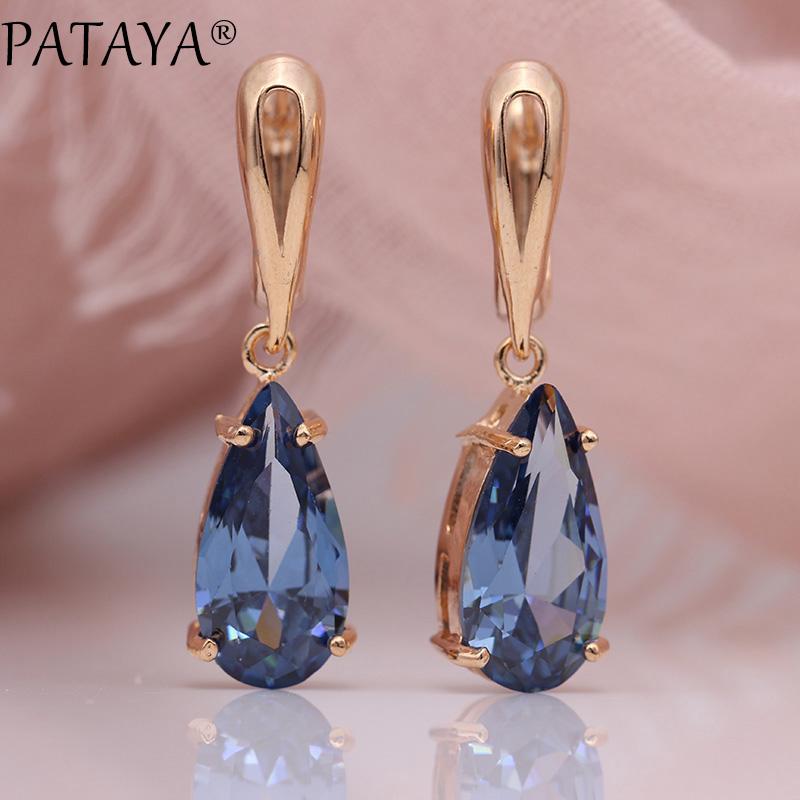 Dangle & Chandelier PATAYA Water Drop Long Pendant Blue Earrings For Women Fashion Fine Cute Jewelry 585 Rose Gold Natural Zircon Earring, Silver
Dangle & Chandelier PATAYA Water Drop Long Pendant Blue Earrings For Women Fashion Fine Cute Jewelry 585 Rose Gold Natural Zircon Earring, Silver