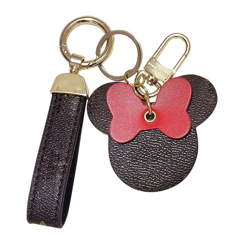 2021 Key chain Cartoon Fashion Handmade Leather Material Mens and Womens Handbags Pendant Car Keychains Lover Gift